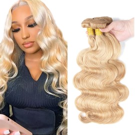 24 26 28 inch P27/613 Human Hair Bundles Blonde Body Wave Bundles WuvuSnm #613 Human Hair Bundle 613 Mixed With 27 Bundle