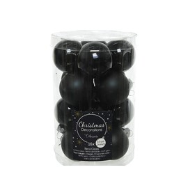 Pack of 16 Christmas Decorations, Christmas Baubles, Glass, 35 mm