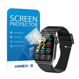 MIHENCE Screen Protector for T50S 1.85 Inch Full Smart Watch, TPU HD Screen Protector Compatible with uaue T50S / VKROBAG T50S / Donerton T50H 1.85 Inch Smartwatch [Pack of 6]