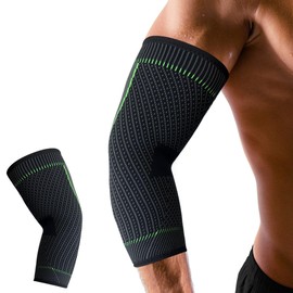 Azmec Compression Arm Sleeves, Elbow Brace, Unisex, Muscle Support for Enhanced Sports Performance, use on Forearm, Bicep. Tennis Elbow, Arthritis, Tendonitis, Bursitis, Rehab, Post Surgery (Small)