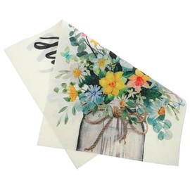 Kisangel Garden Welcome Flag Double Sided Floral Design for Spring Durable Linen Garden Decoration Stylish Outdoor Banner for Patio