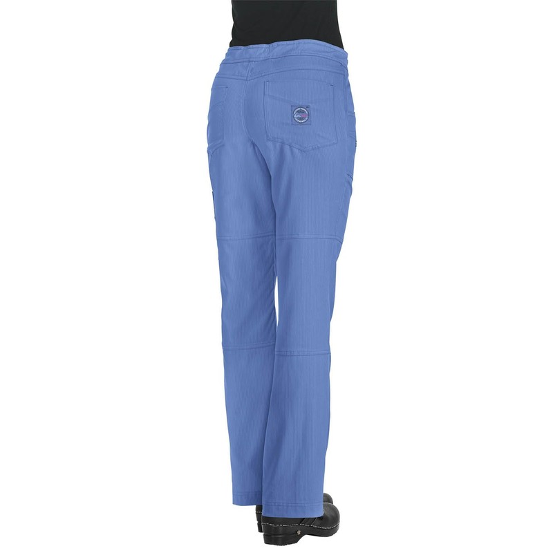 KOI Lite Peace Women's 6-Pocket Stretch Scrub Pants True Ceil
