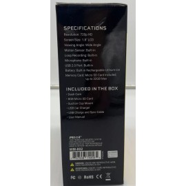 Pilot 720P HD Dash Cam Bonus 8GB Micro SD Card Included