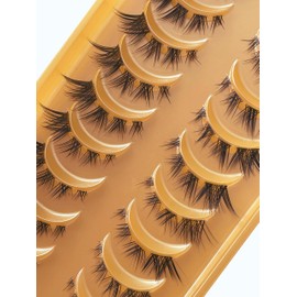 10 Pairs of 3D False Eyelashes That Look Like Volume Eyelash Extensions, 3D Fluffy Strip Eyelashes, D Curl Lash Strip (DBZM06)