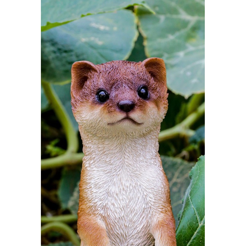 Hi-Line Gift Standing Least Weasel Garden Statue Small Lifelike Yard