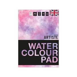 Artiste Watercolour Pad, A5, Acid Free Paper, 190 GSM, 15 Sheets for Watercolour Paint, Pencils and Markers, Arts, Craft, Home and School