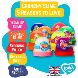 Lovin Slime - Crunchy Slime 120ml, Fidget Toys Stretchy Anti-Stress Slime - Squishy Kids Slime for Party Bags Fillers - Fun and Relaxing Playtime Activity