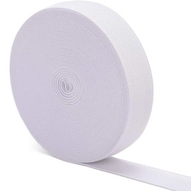 KALOLINNA Flat Elastic Band Waist Elastic Band Size Adjustment Woven Rubber Elastic Cord Sewing Craft Material Pants Rubber Sewing Tool (11.8 x 39.8 ft (30 mm x 10 m), White