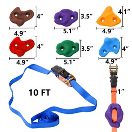 Youeon 18 Pcs Tree Climbing Holds for Kids with 9 Ratchet Straps, Tree Climbing Kit, Outdoor Climbing Toys for Kids & Adults, Outdoor, Backyard, Gym, Obstacle Course Training