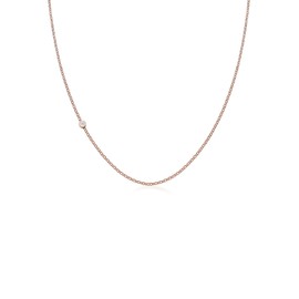 Elli Women's Necklace without Pendant Necklace Basic Diamond Rose Gold-Plated Silver 925 0.03 Carat, Facet cut, Diamond