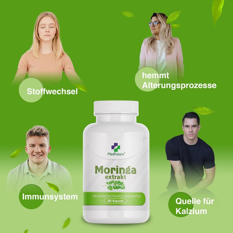 Moringa Oleifera Extract Capsules 500 mg - 60 Capsules High