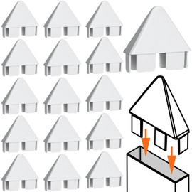 Pelopy 16 Packs Vinyl Picket Fence Caps 7/8" x 3" Vinyl Picket Fence Parts White Post caps for Outdoor Garden (Pointed Style)