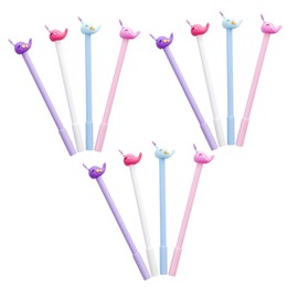 Operitacx 1set Schwarzer Filzstift Süße Kugelschreiber Schwarzer Füllfederhalter Riesiger Bleistift Tinte Gelstifte Gel Schreibstifte Studenten Stift Schreibzubehör Für Schüler Plastik 12pcs