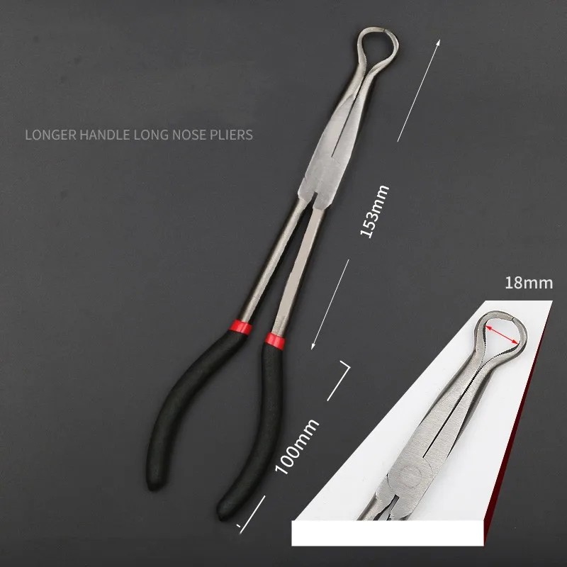 11-Inch Long Nose Pliers – Bent Handle Tool with 5
