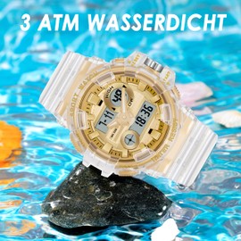 findtime Men's Watch Digital Gold Military Watch Tactical Sports Watch Tactical Watch Military Outdoor 3 ATM Waterproof Large Electronic Watches Men Boys Alarm Clock Stopwatch Alarm Clock Countdown