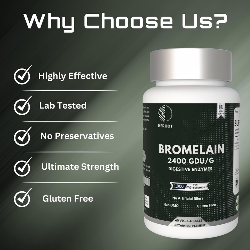 Bromelain 500mg | 2400 GDU/gram | Joint Support & Healthy