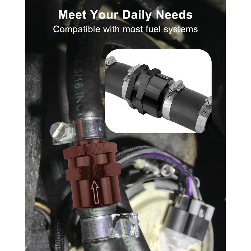 8AN Fuel Check Valve, Male 3/4-16 Thread Check Valve Assembly,