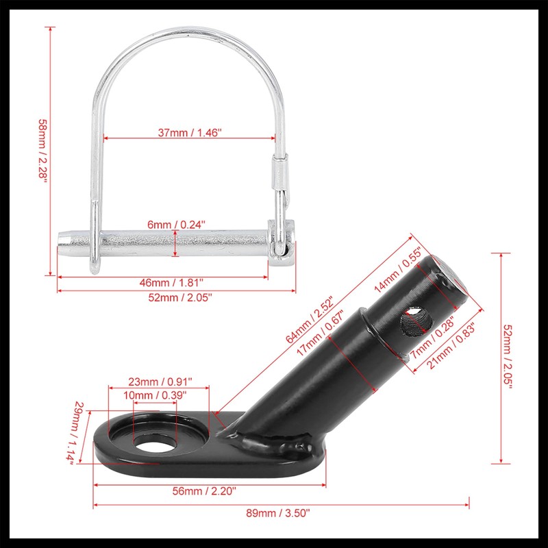 Hihaha 2pcs Bike Trailer Hitch Connector Trailer Hitch Adapter Metal