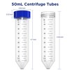 Conical Centrifuge Tubes 50mL, 25 Pack Sterile Plastic Test Tubes