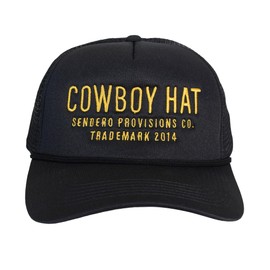Sendero Provisions Co. Cowboy Hat Embroidered Logo Snapback Trucker Cap One Size (Black/Gold)
