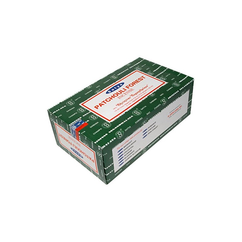 Satya Patchouli Forest Incense Sticks, Pack of 12 Boxes of