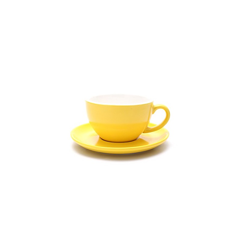 Coffeezone Latte Art Cappuccino Barista Cup and Saucer, New Bone