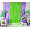 4 Pack Purple and Green Foil Fringe Curtains for Party