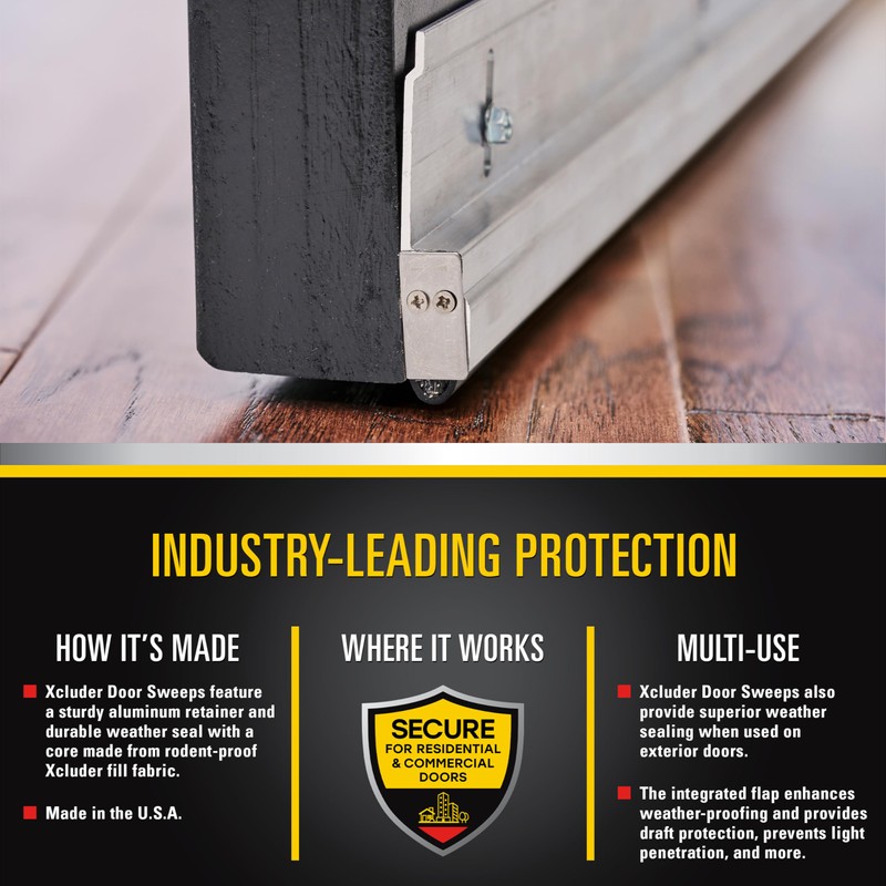 Xcluder 48" Versa-Line Door Sweep, Mill Aluminum Finish – Seals