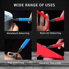 VASTOOLS Deburrer, hand deburring tool for plastic, metal, stainless steel, steel, copper, aluminium and 3D printing, 22 different blades for different holes, round holes, inner edges