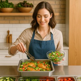 CURIOSIDADES NICKTE Inserto de Acero Inoxidable o Charolas De Acero Inoxidable - Charola para Hornear - Inserto Diferentes Tamaños: Buffetera Especial para Ensaladas y Comida(36X27X4.8CM)