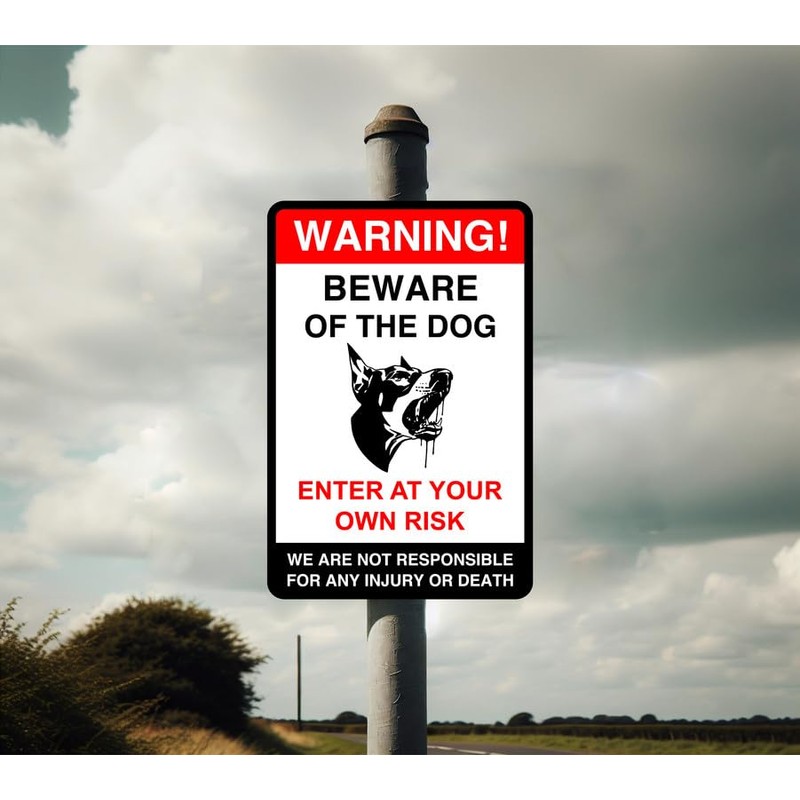 Safety First Display LTD Warning beware of the dog enter