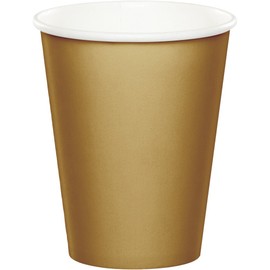 48 Gold Premium 9oz Hot/Cold Cups Bulk Party Supply Wedding Shower Birthday Anniversary
