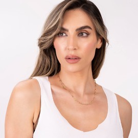 Barzel 18K Gold Plated Oval Multicolor Stone Crystal Necklace for Women - Made In Brazil