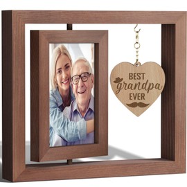 Christmas Gifts for Grandpa Gifts from Grandchildren Grandkids Granddaughter Rotating Grandpa Picture Frame for 4x6 Photos Christmas Gifts for Men Best Grandpa Gifts for Christmas，Great Grandpa Gifts