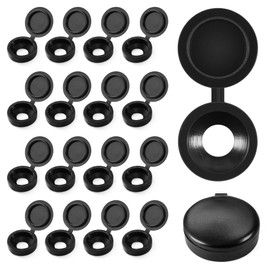 Plastic Hinged Screw Cover Caps Fold Screw Snap Covers Washer Flip Tops Black