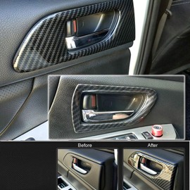 HIGH FLYING Subaru WRX S4 STI VAG/VAB Type Levogue VM4/VMG 2014-2019 Carbon Pattern Inner Door Bowl Frame Door Handle Cover Auto Decoration Sticker Protector Cover Anti-Scratch Anti-Scratch Strong
