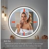 Wall-Mounted Round Bathroom Mirror with LED-Lights - 32 Inch Frame