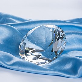 LONGWIN Pisapapeles de 80 mm (3.1 pulgadas) con diamante de cristal, joyas para decoraciones de boda, centros de mesa, decoración del hogar (transparente)