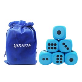 Qidiwin Jumbo Foam Dices- 3.94" Giant Dot Dices, Eva Foam Dices, 6PCS Blue