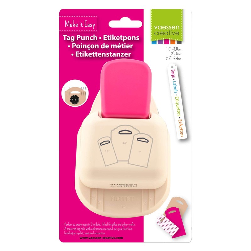 Vaessen Creative 3-in-1 Tag Punch, Multi-Colour, 14 x 10 x