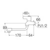 SANEI JA102DC-13 Lever Handle Freedom Faucet, 90 Degree Opening and