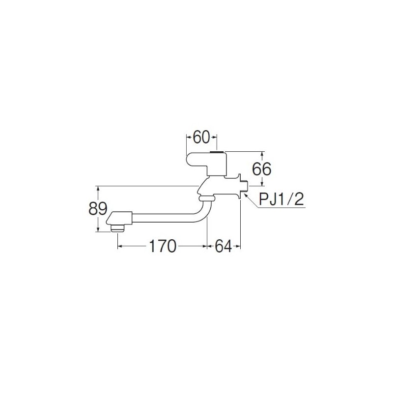 SANEI JA102DC-13 Lever Handle Freedom Faucet, 90 Degree Opening and