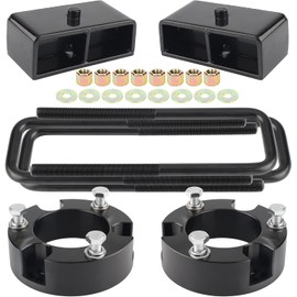 FLYCLE Leveling Lift Kits for 2005-2023 Tacoma 2WD 4WD, 3'' Front Struct Spacers + 2'' Rear Leveling Lift Blocks Kit with Extended Square U-Bolts for Tacoma