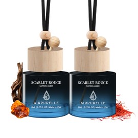 Car Air Freshener Hanging 2 Pack Air Fresheners Diffuser - Saffron Amber Fragrance Oil Air Diffuser for Car, 45+ days Long Lasting Fragrance, Two 0.27 FL OZ/8ML Made in USA