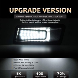 D-Lumina LED License Plate Light Tag Lamp Assembly Smoke Lens Compatible with 2019 2020 2021 2022 Dodge Ram 1500, 6000K White Tag Lights, Pack of 2