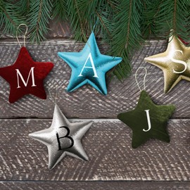 Zima Blue Premium Velvet Letter Sign Initial Christmas Tree Ornament Decorations, Plush Decorations for Holiday Wedding Party Home Decor (Red, Letter H)