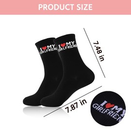 Funny Socks for Boyfriend Romantic Anniversary Valentines Day Gifts for Him Boyfriend Birthday Christmas Gifts from Girlfriend - I Love My Girlfriend Socks