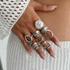 Irregular Pearl Rings for Women Knuckle Chunky Gold Rings Statement