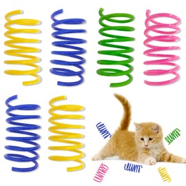 QUVOVID Cat Spring Toys 40 Packs Colorful Plastic Spring Coils Attract Cats to Swat, Bite, Cat Toys for Indoor Cats for All Breeds
