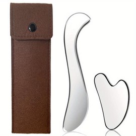 스테인레스 스틸 Gua Sha 긁는 도구 Guasha 마사지 세트 등, 다리, 팔, 목, 어깨에 사용되는 연조직 긁기 [03 1pcHeartshaped-nobag] Stainless Steel Gua Sha Scraping Tool Gua Sha Massage Set for Scraping Soft Tissue on Legs, Arms, Neck, Shoulders [03 1pc Heart-shaped - no bag]
